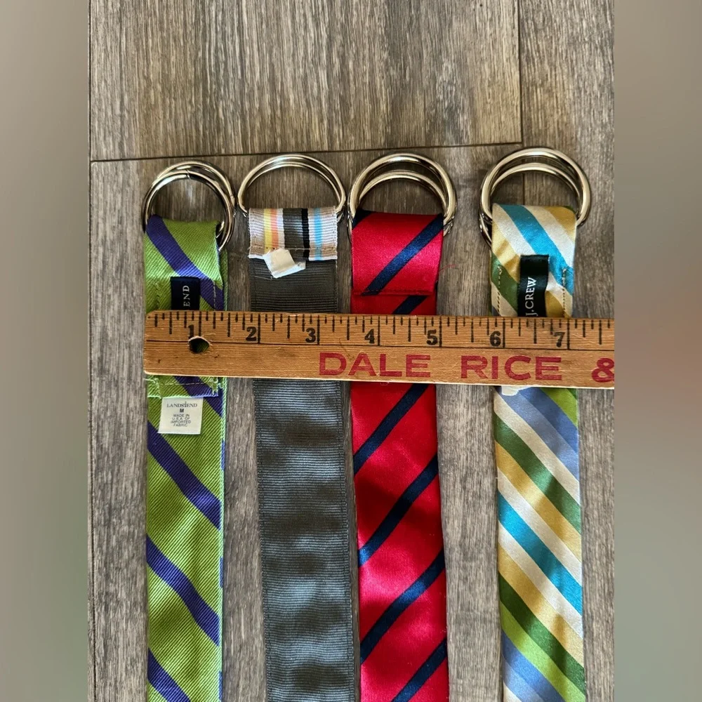 (4) Women’s Belt Lot Ribbon Silk Woven D Ring Colorful Preppy Acadamia Spring - Picture 9 of 9